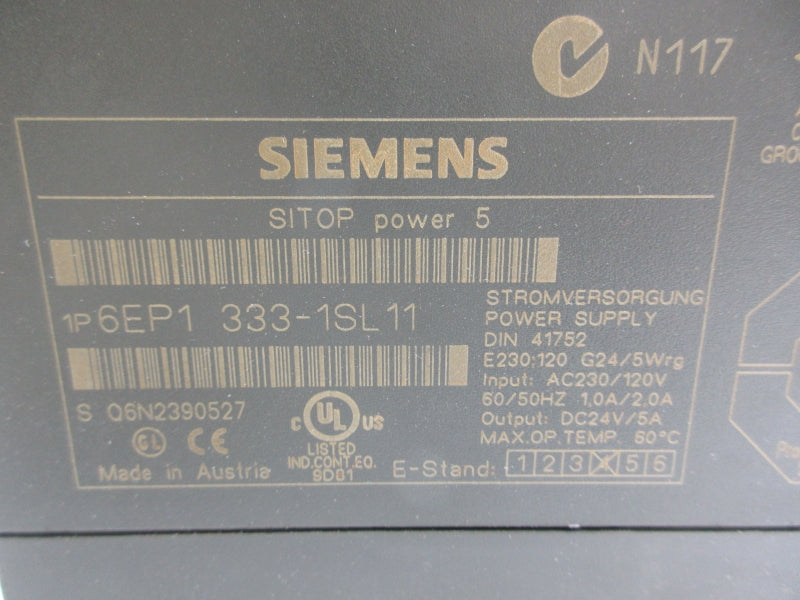 SIEMENS 6EP1333-1SL11 120/230VAC 1.0/2.0A NSNP