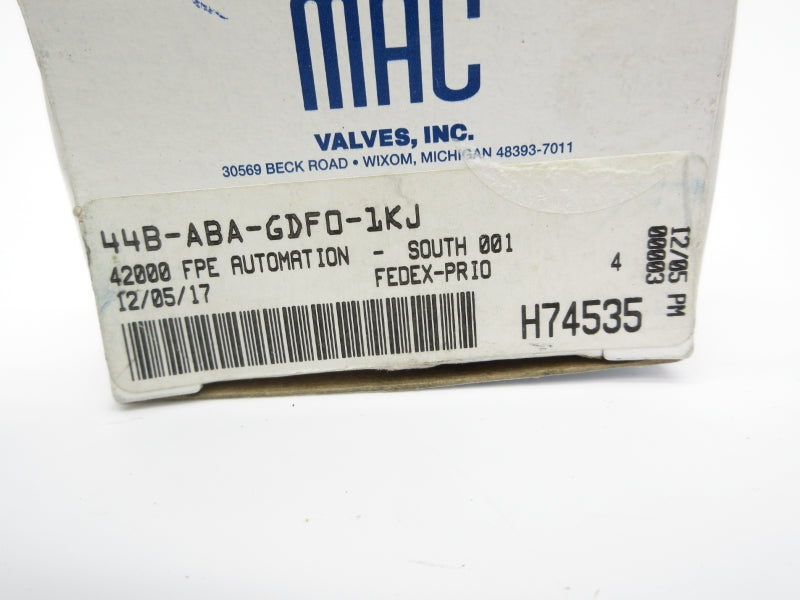MAC 44B-ABA-GDF0-1KJ 24VDC 120PSI NSMP