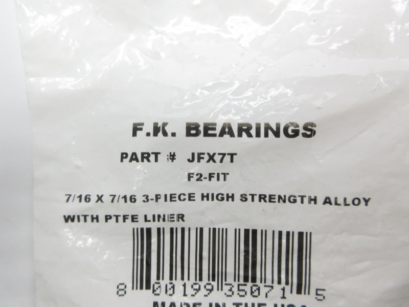 F.K. BEARING JFX7T 7/16" NSMP