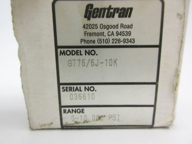 GENTRAN GT76/6J-10K 0-10PSI NSMP