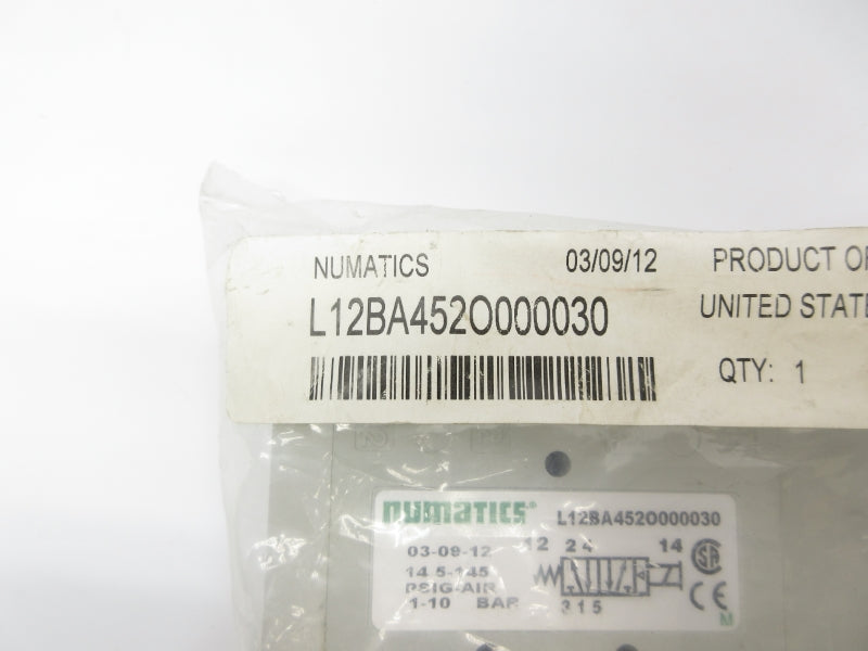 NUMATICS L12BA452O000030 120V 14.5-145PSI NSMP