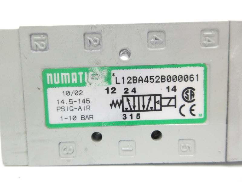 NUMATICS L12BA452B000061 24VDC .15A 14.5-145PSI UNMP