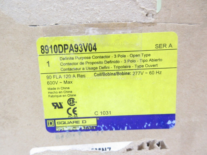 SQUARE D 8910DPA93V04 SER. A 277V 120A NSMP