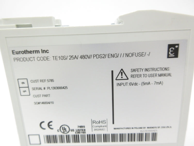 EUROTHERM TE10S/25A/480V/PDS2/ENG///NOFUSE/-/ 480V 25A NSNP
