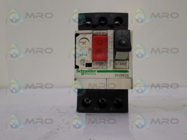 SCHNEIDER GV2ME08/2.5-4A MANUAL MOTOR STARTER *USED*