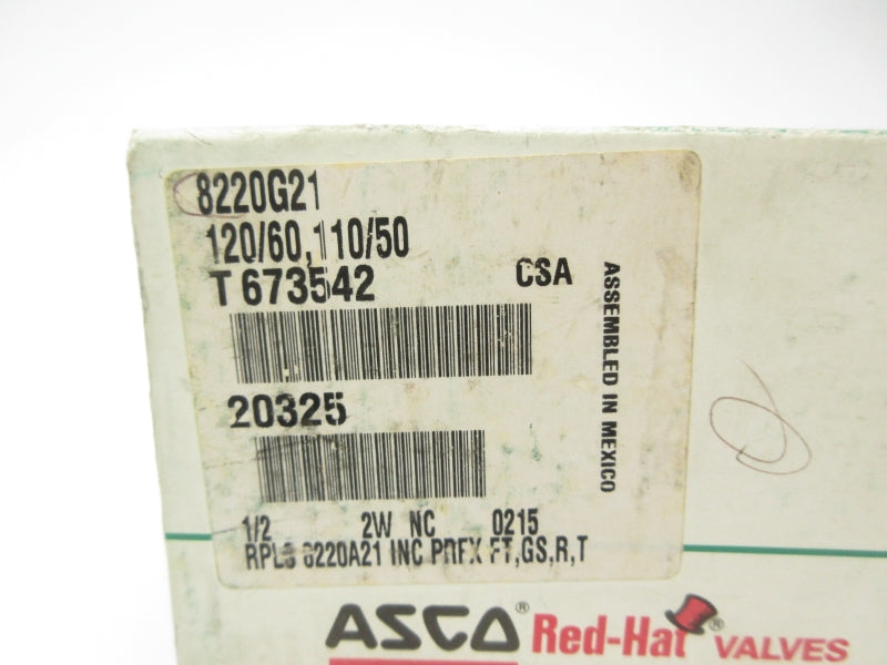 ASCO 8220G21 110/120V 1/2" (AS PICTURED) NSMP