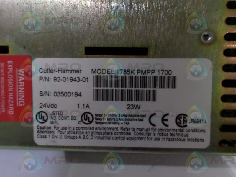 CUTLER HAMMER PANELMATE 92-01943-01  UNMP