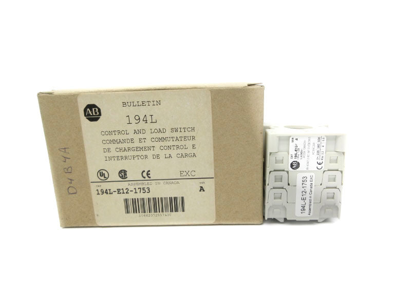 ALLEN BRADLEY 194L-E12-1753 SER. A 690V 12A (BR/WH) NSMP