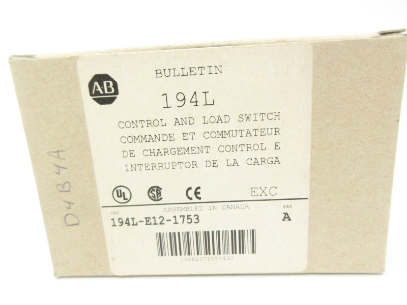 ALLEN BRADLEY 194L-E12-1753 SER. A 690V 12A (BR/WH) NSMP
