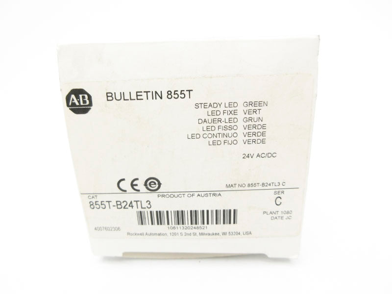 ALLEN BRADLEY 855T-B24TL3 SER. C 24VAC/DC (WH) NSMP