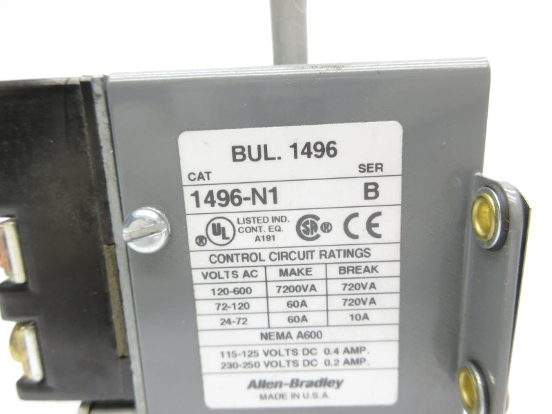 ALLEN BRADLEY 1496-N1 SER. B 120-600VAC 60A NSNP