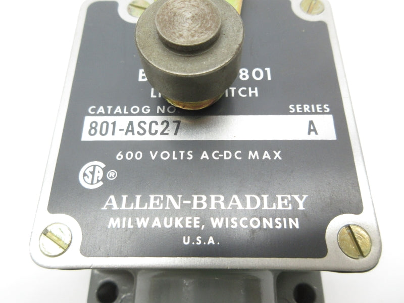 ALLEN BRADLEY 801-ASC27 SER. A 600VAC/VDC NSNP