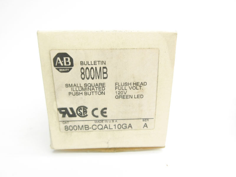 ALLEN BRADLEY 800MB-CQAL10GA SER. A 120VAC (WH) NSMP