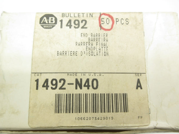ALLEN BRADLEY 1492-N40 SER. A (PKG OF 50) (BK/BL) NSMP