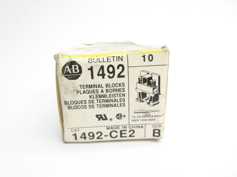 ALLEN BRADLEY 1492-CE2 SER. B (PKG OF 10) (BK/YL) NSMP