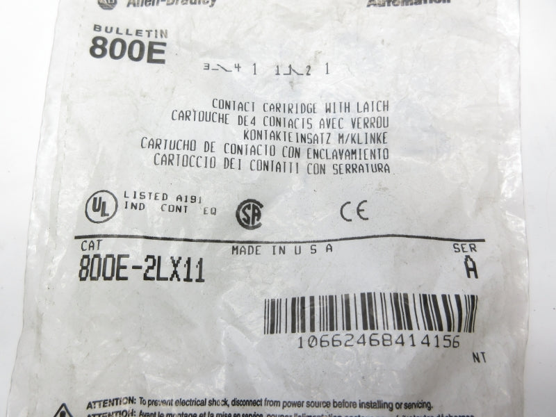 ALLEN BRADLEY 800E-2LX11 SER. A NSMP