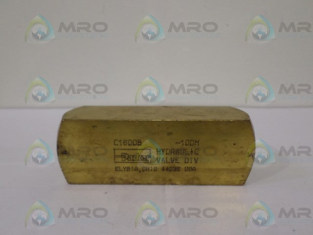 PARKER C1600S BRASS HYDRAULIC CHECK VALVE *USED*