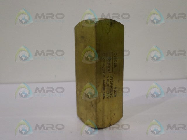PARKER C1600S BRASS HYDRAULIC CHECK VALVE *USED*