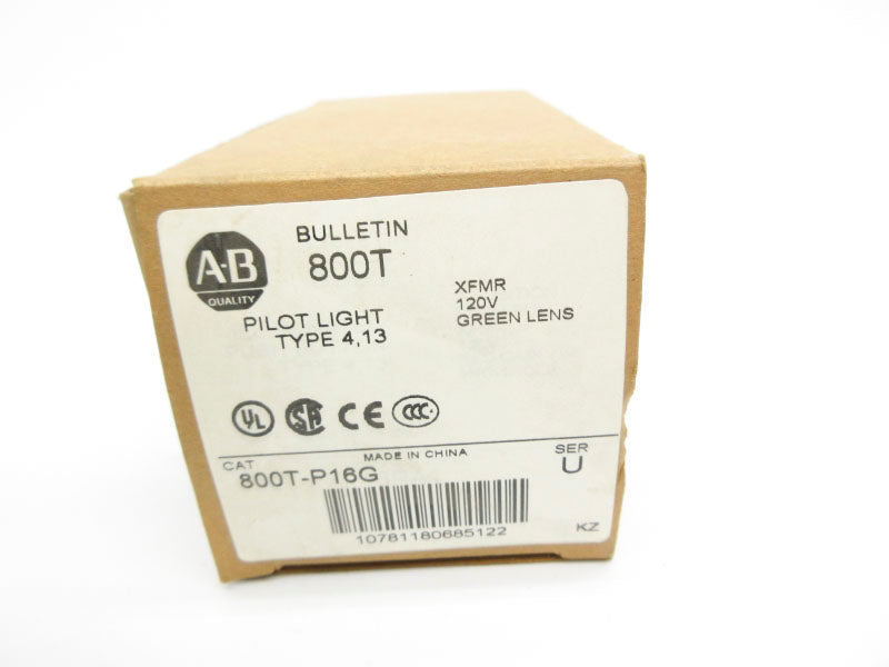 ALLEN BRADLEY 800T-P16G SER. U 120V (BR/WH) NSMP