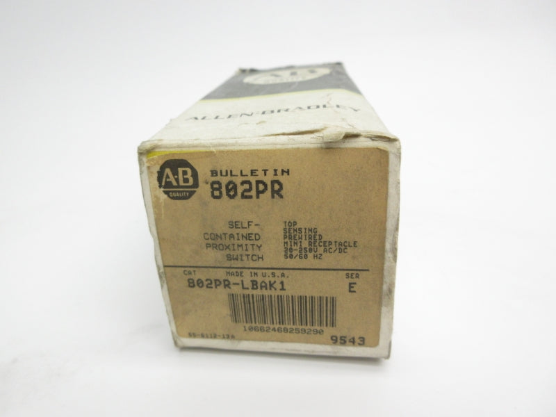 ALLEN BRADLEY 802PR-LBAK1 SER. E 20-250VAC/VDC (BK/YL) NSMP