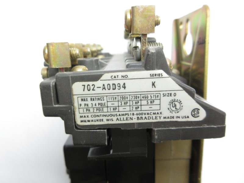 ALLEN BRADLEY 702-AOD94 SER. K 110/120V NSNP