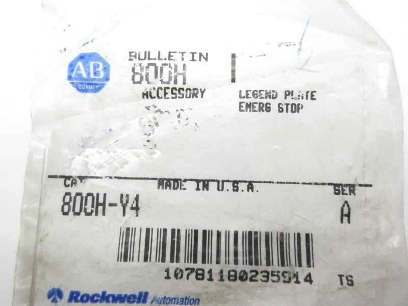 ALLEN BRADLEY 800H-Y4 SER. A NSMP