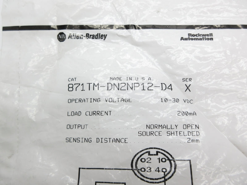 ALLEN BRADLEY 871TM-DN2NP12-D4 SER. X 10-30VDC NSMP