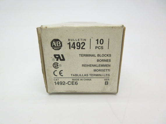 ALLEN BRADLEY 1492-CE6 SER. B (PKG OF 10) (GY/BL) NSMP