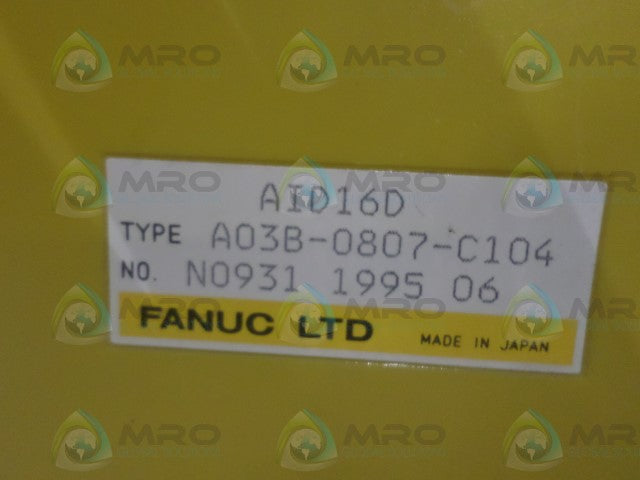 FANUC A03B-0807-C104 I/O MODULE (MISSING TERMINAL) *USED*