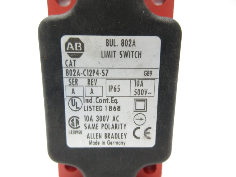 ALLEN BRADLEY 802A-C12P4-S7 SER. A 300VAC 10A NSNP