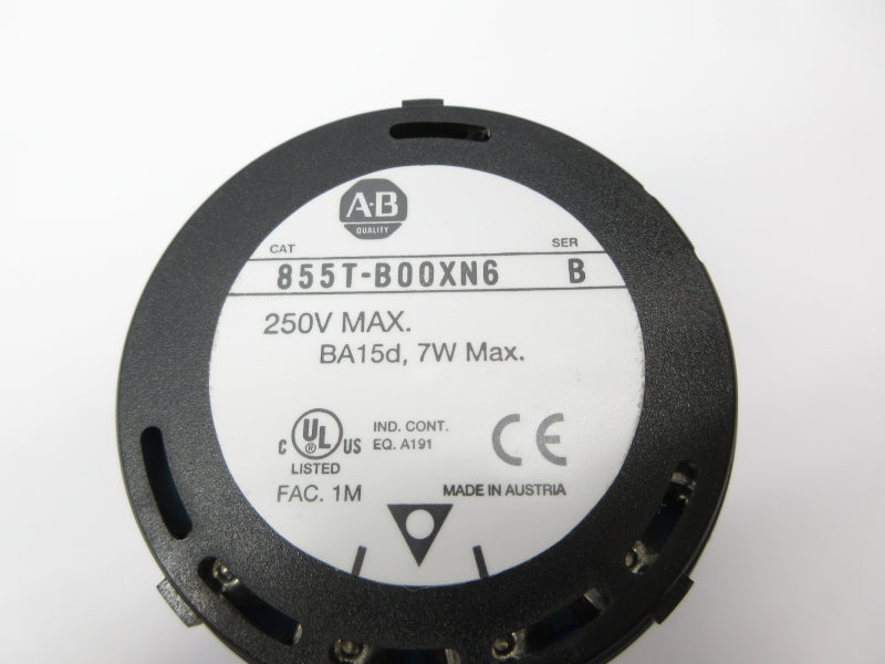 ALLEN BRADLEY 855T-B00XN6 SER. B 250V (NO BULB) NSNP