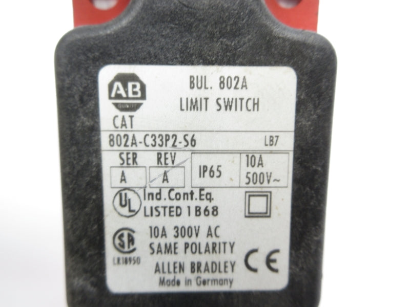 ALLEN BRADLEY 802A-C33P2-S6 SER. A 500V 10A NSNP