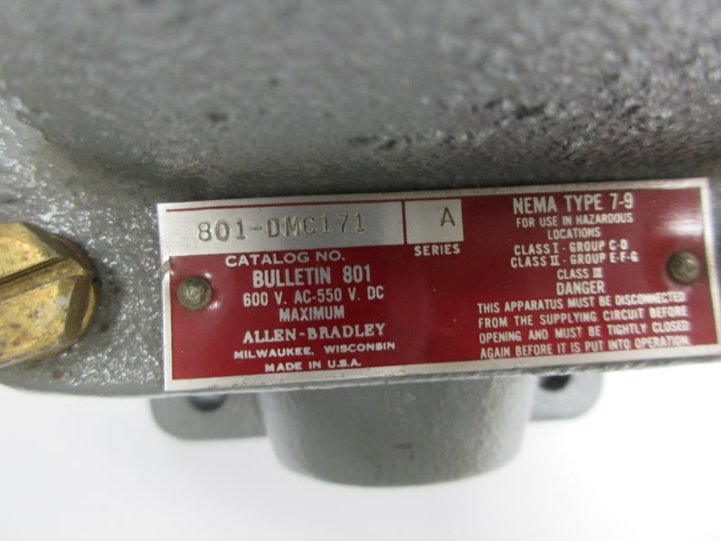 ALLEN BRADLEY 801-DMC171 SER. A 600VAC NSNP