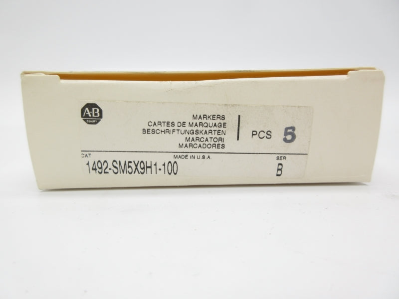 ALLEN BRADLEY 1492-SM5X9H1-100 SER. B (PKG OF 5) (WH) NSMP