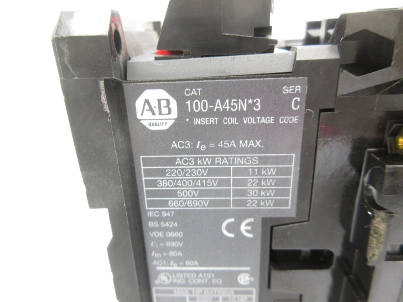 ALLEN BRADLEY 100-A45ND3 SER. C 110/115-120V 45A NSNP