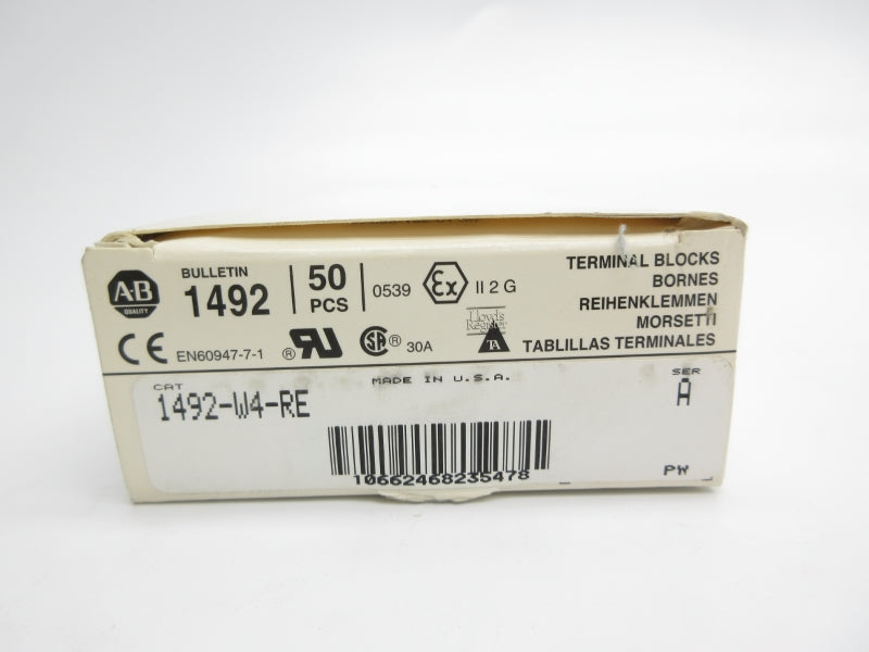 ALLEN BRADLEY 1492-W4-RE SER. A 600V 30A (PKG OF 50) (WH) NSMP