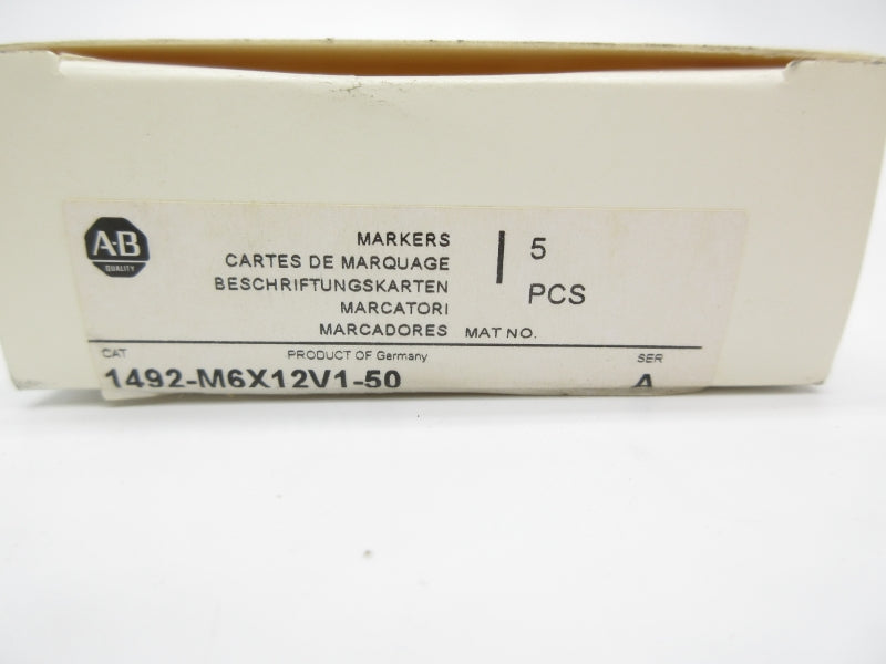 ALLEN BRADLEY 1492-M6X12V1-50 SER. A (PKG OF 5) (WH) NSMP
