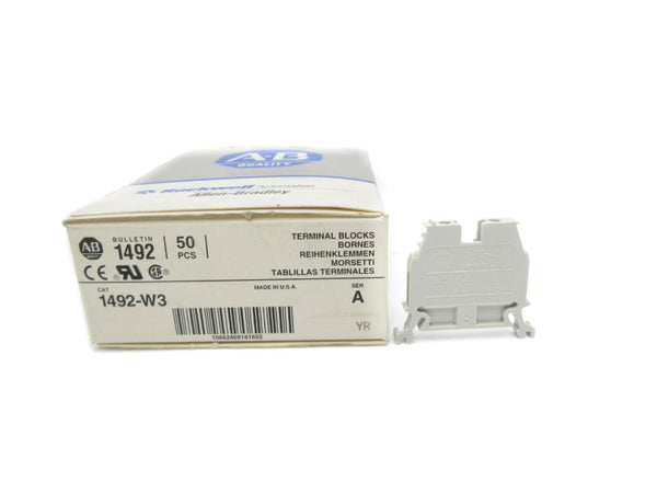 ALLEN BRADLEY 1492-W3 SER. A 600V (PKG OF 50) (GY/BL) NSMP-OEM