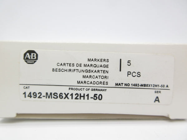 ALLEN BRADLEY 1492-MS6X12H1-50 SER. A (PKG OF 5) (WH) NSMP
