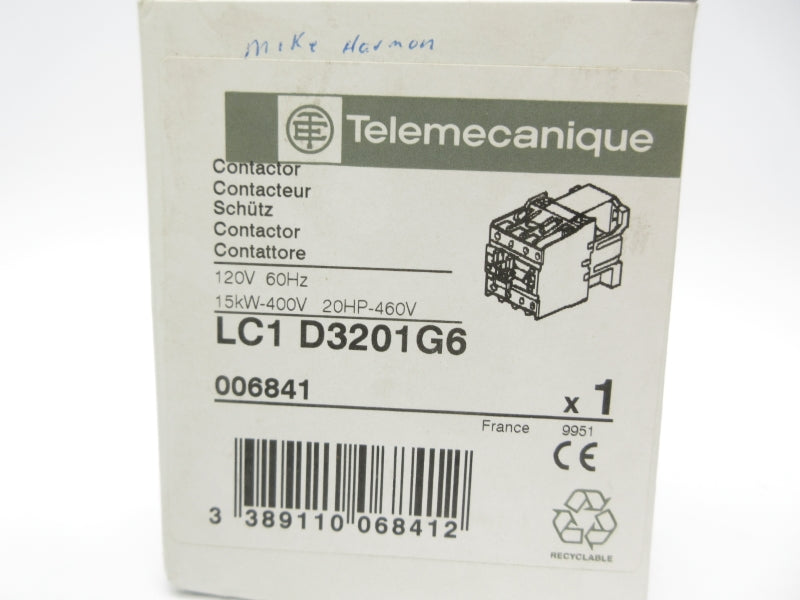 TELEMECANIQUE LC1D3201G6 120V NSMP-OEM