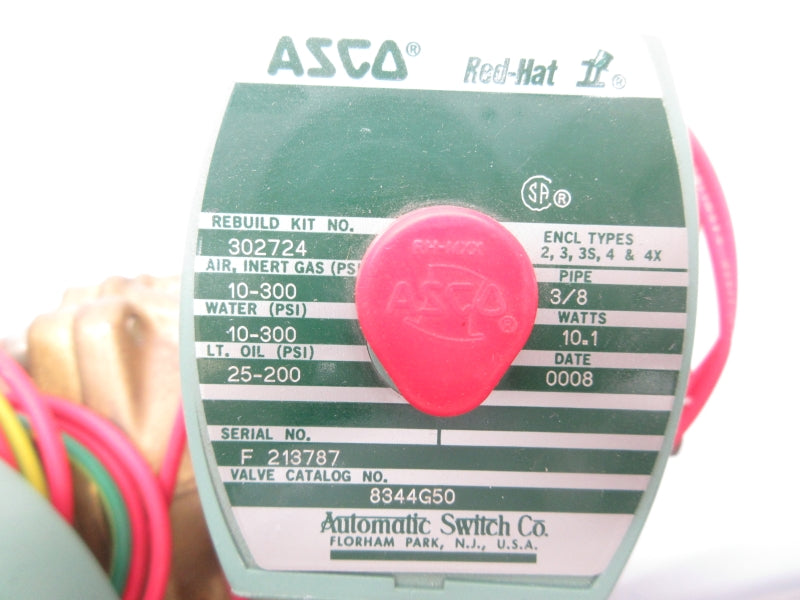 ASCO 8344G50 110/120V 10-300PSI 3/8" NSNP-OEM