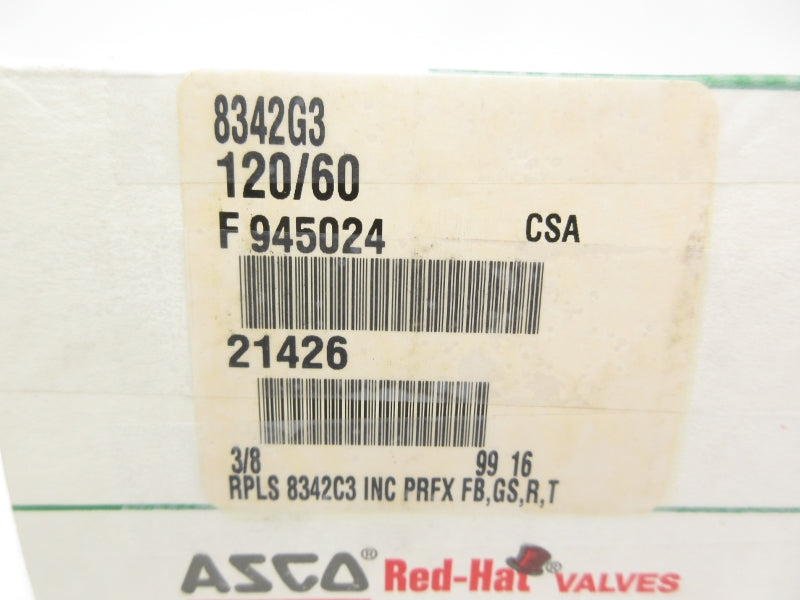 ASCO 8342G3 120V 100PSI 3/8" NSMP-OEM