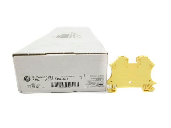 ALLEN BRADLEY 1492-J3-Y SER. A 600V 25A (PKG OF 100) (WH) NSMP
