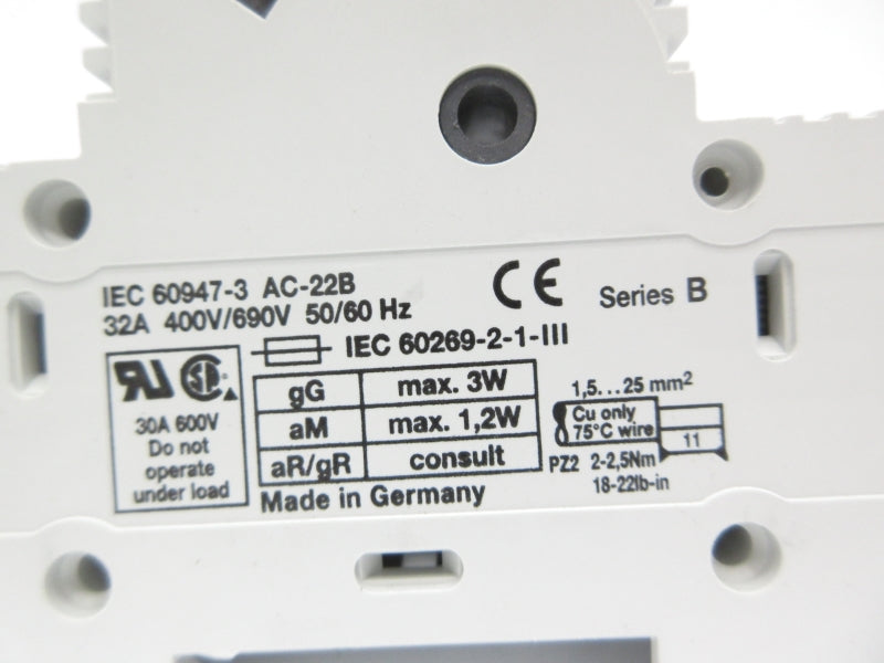 ALLEN BRADLEY 1492-FB2M30-L SER. B 600V 30A NSNP