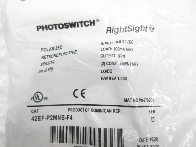 ALLEN BRADLEY 42EF-P2MNB-F4 SER. D 10.8-30VDC NSMP
