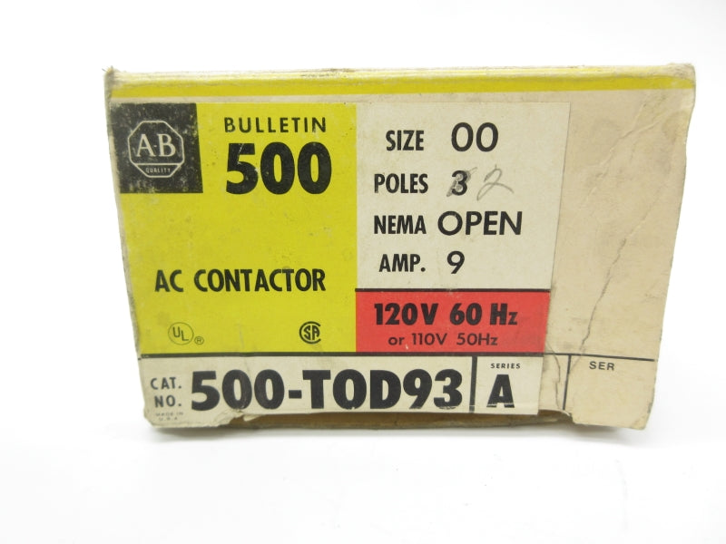 ALLEN BRADLEY 500-TOD93 SER. A 110/120V 9A (BK/YL) NSMP