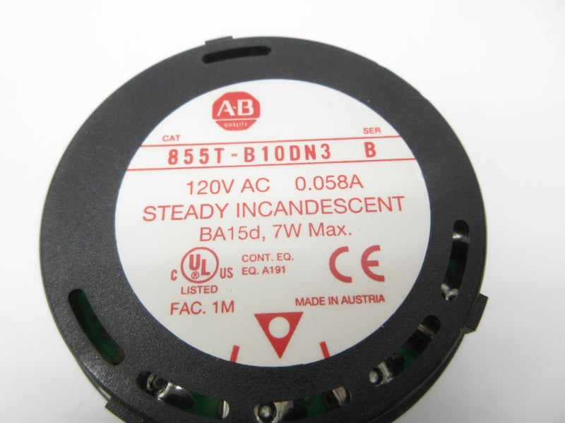 ALLEN BRADLEY 855T-B10DN3 SER. B 120VAC 0.058A NSNP