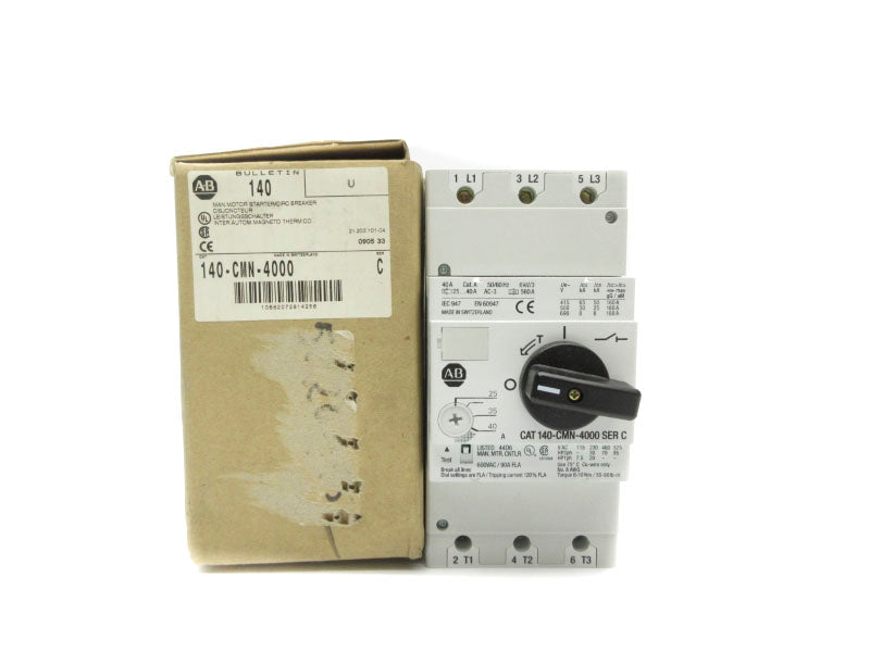 ALLEN BRADLEY 140-CMN-4000 SER. C 600VAC 25-40A (BR/WH) NSMP