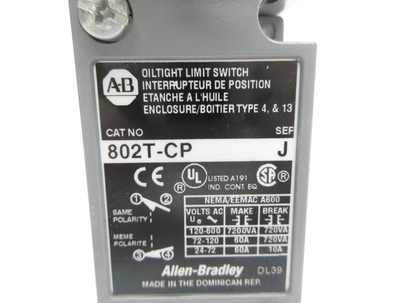ALLEN BRADLEY 802T-CP SER. J NSNP