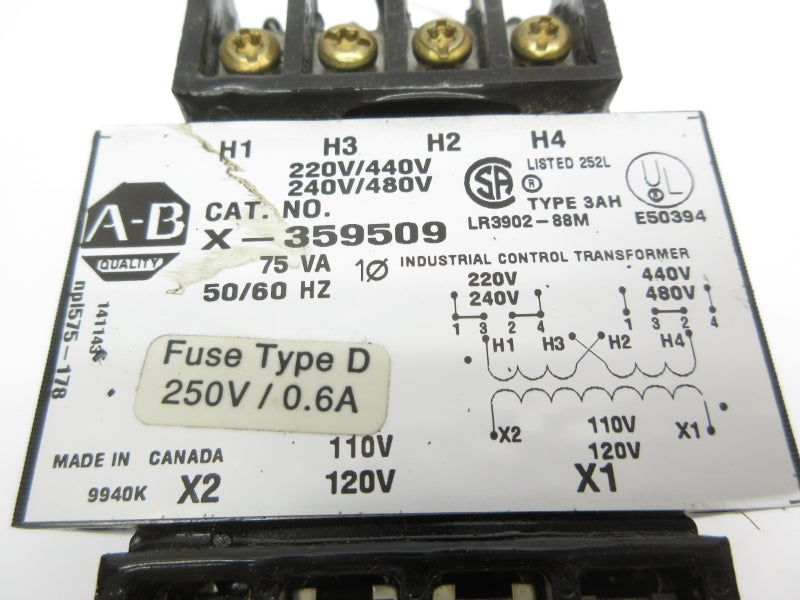ALLEN BRADLEY X-359509 480V 75VA NSNP